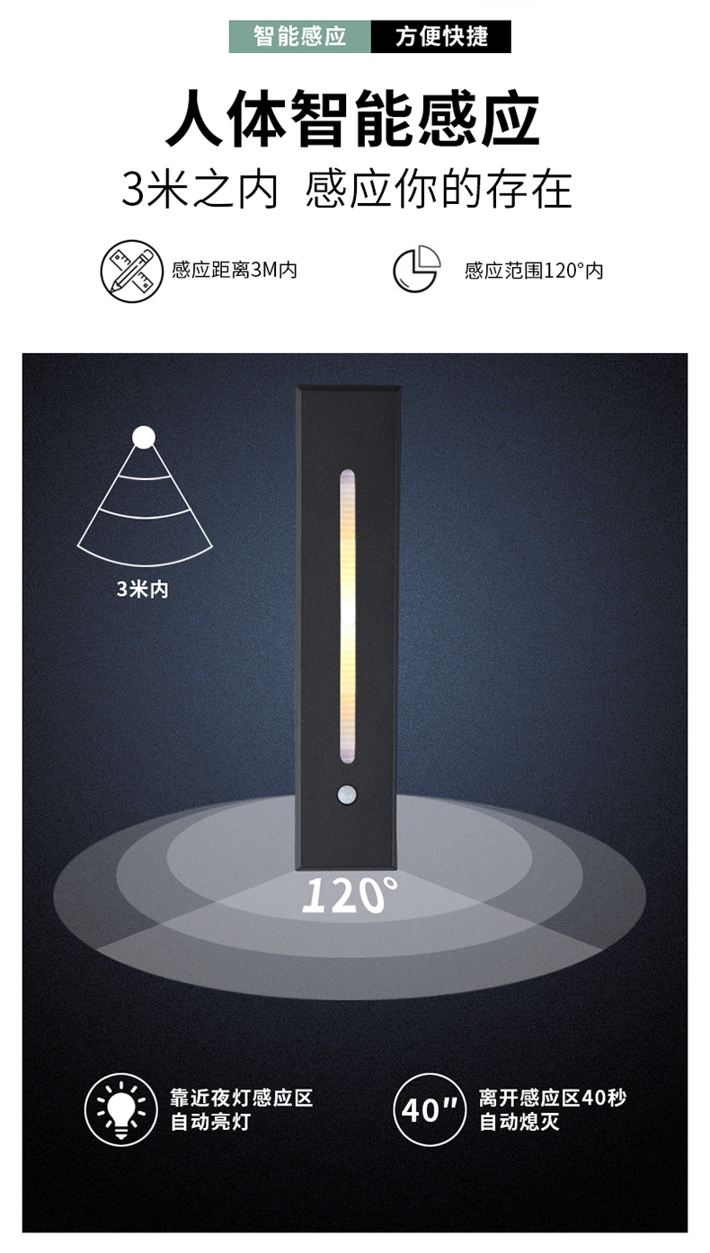 長條型嵌入式感應地腳燈